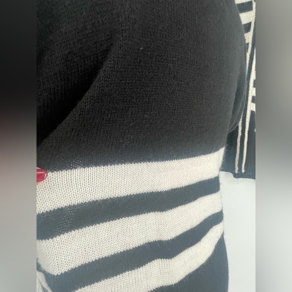 Vintage A’Milano Black & White Striped Knit Dress & Sweater Coord Set - Picture 12 of 14